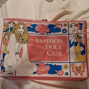 Large Fashion Doll Case in Pink and Blue 17" X 12" X4"